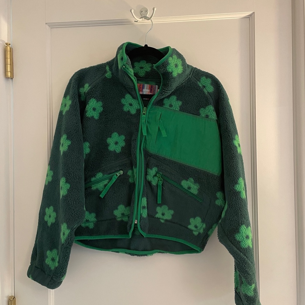 Urban Outfitters Green Floral Fleece